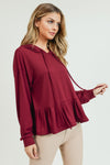 red pullover top for women