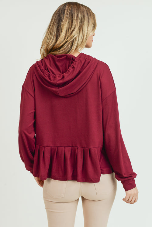 wine red long sleeve pullover