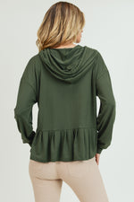 green long sleeve sweatshirt for women