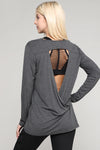 heather charcoal open back top