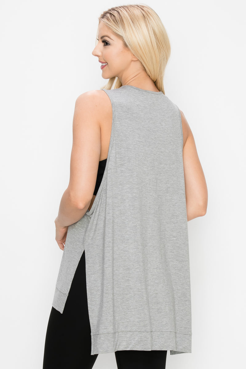 Sporty Tank Top with Split Sides