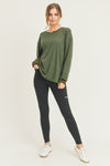 Camouflage Open Back Long Sleeve Top