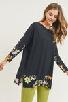 Floral Detail Oversized Tunic Top