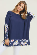 Floral Detail Oversized Tunic Top