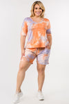 Plus Size Daydreamer Tie Dye Loungewear Short Sleeve Set