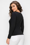 Sleek and Fitted Cutout Long Sleeve Top