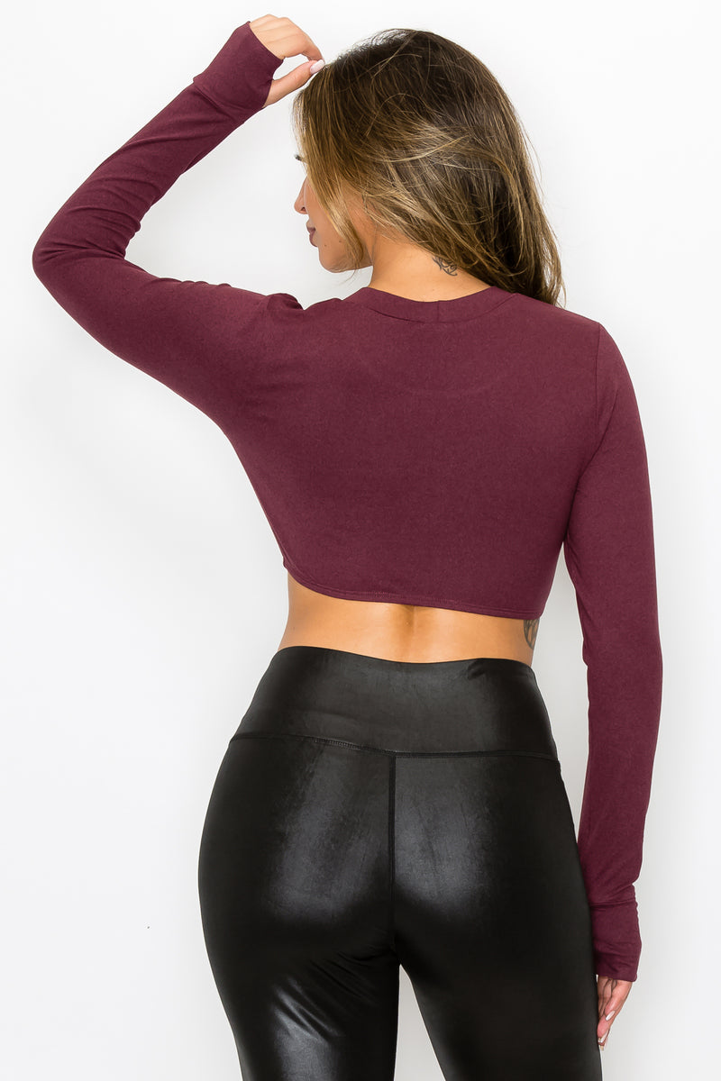 Conditioning Workout Crop Top with Thumb Loops