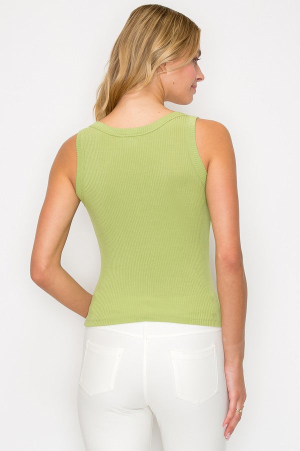 Ribbed Seamless Scoop Neck Tank