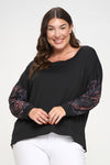 Plus Size Stormy Leopard Print Boatneck Top