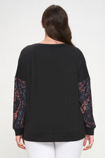 Plus Size Stormy Leopard Print Boatneck Top