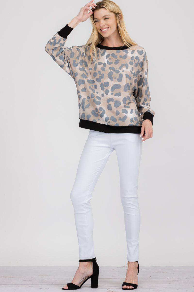 Vintage Soft Leopard Crewneck Sweater