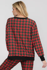 Christmas Holiday Knit Printed Long Sleeve Crewneck