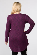 purple high low tunic top plus size women 