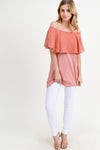 Effortlessly Chic Chiffon Off The Shoulder Tunic Top