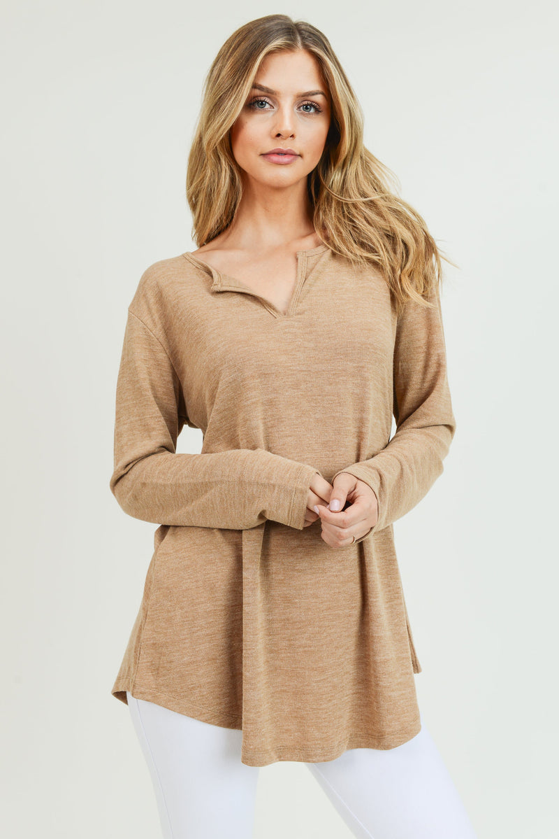 Everyday Front Slit Tunic Top