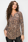 Lively Leopard Print Tunic Top
