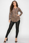 Lively Leopard Print Tunic Top