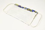 Blue Floral Design Cotton Mask with Nose Wire Filter Pocket