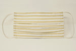 Beige Stripe Cotton Mask with Nose Wire Filter Pocket