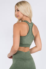 Bohemian Stitched Mineral Wash Active Sports Bra