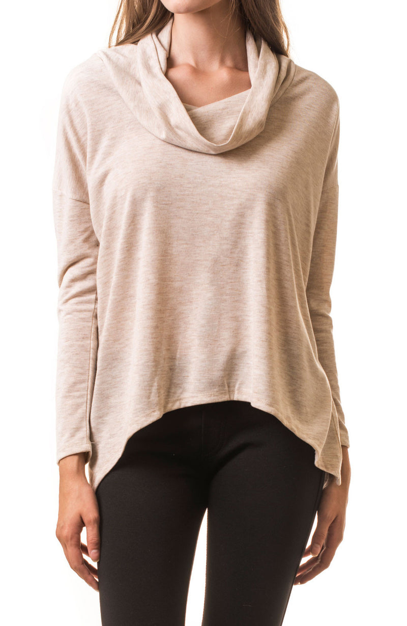 Cowl Neck Long Sleeve Knit Top hearts and hips